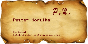 Petter Montika névjegykártya